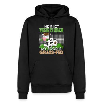Anti Vegan VÉGÉTARIEN INDIRECT MA NOURRITURE NOURRI À L’HERBE - Sweat à capuche Premium bio Homme - noir - Devant - Nico (187cm)