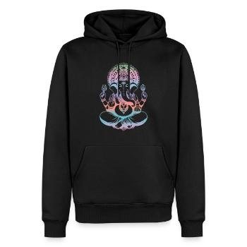 Ganesh Hindu Gott Ganesha Elefant Spirituell - Männer Premium Bio Hoodie - Schwarz - Vorne - Nico (187cm)