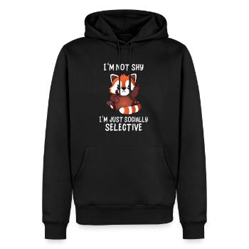 Mignon panda roux Social Selective Ironie - Sweat à capuche Premium bio Homme - noir - Devant - Nico (187cm)