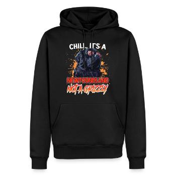 Neufundländer BLEIB COOL KEIN GRIZZLY BÄR Lustiges - Männer Premium Bio Hoodie - Schwarz - Vorne - Nico (187cm)