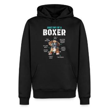 Boxeur allemand ANATOMIE D’UN BOXEUR Drôle - Sweat à capuche Premium bio Homme - noir - Devant - Nico (187cm)