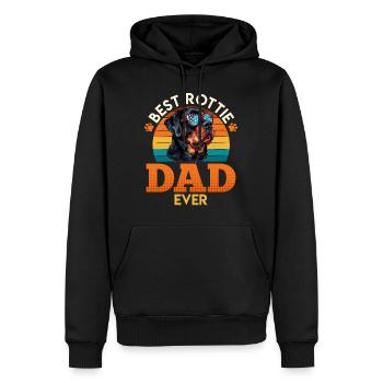 Rottweiler WELTBESTER ROTTIE PAPI Rottweiler - Männer Premium Bio Hoodie - Schwarz - Vorne - Nico (187cm)