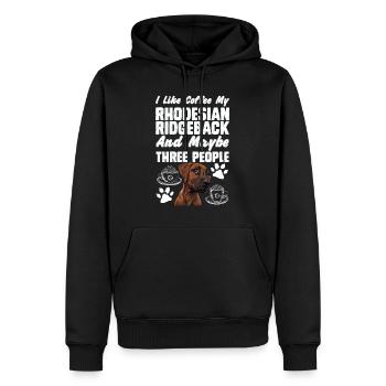 DOG OWNERS LIKE COFFEE MY RHODESIAN RIDGEBACK - Men’s Premium Organic Hoodie - black - Front - Nico (187cm)