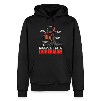 Doberman propriétaire plan d’un doberman drôle - Sweat à capuche Premium bio Homme - noir - Devant - Nico (187cm)