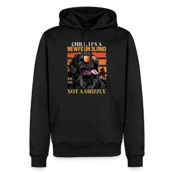 Neufundländer BLEIB COOL KEIN GRIZZLY BÄR Lustiges - Männer Premium Bio Hoodie - Schwarz - Vorne - Nico (187cm)
