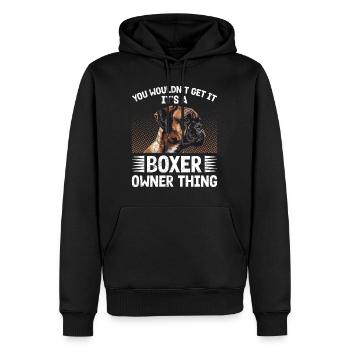 Boxeur allemand VOUS NE COMPRENDRIEZ PAS BOXER - Sweat à capuche Premium bio Homme - noir - Devant - Nico (187cm)