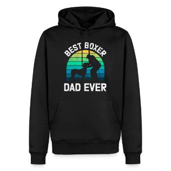 Deutscher Boxer BEST BOXER DAD EVER Boxer Hunde - Männer Premium Bio Hoodie - Schwarz - Vorne - Nico (187cm)