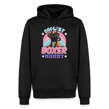 Chien Boxer Allemand Maman COOLEST BOXER MOMMY - Sweat à capuche Premium bio Homme - noir - Devant - Nico (187cm)