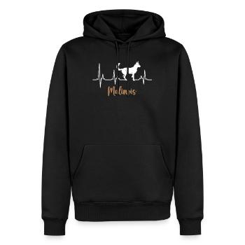 Belgischer Schäferhund Besitzer Herzklopfen - Männer Premium Bio Hoodie - Schwarz - Vorne - Nico (187cm)