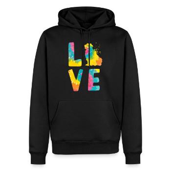 Neufundländer Besitzer LOVE Neufundländer - Männer Premium Bio Hoodie - Schwarz - Vorne - Nico (187cm)
