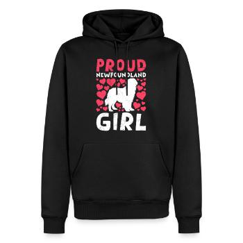 Neufundländer PROUD NEWFIE GIRL NEUFUNDLÄNDER - Männer Premium Bio Hoodie - Schwarz - Vorne - Nico (187cm)