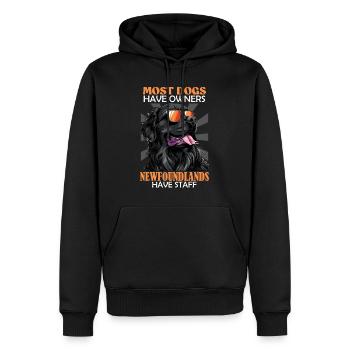 Newfie DIE MEISTEN HUNDE HABEN BESITZER - Männer Premium Bio Hoodie - Schwarz - Vorne - Nico (187cm)