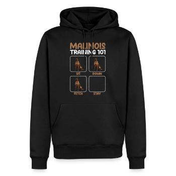MALINOIS TRAINING 101 Belgischer Schäferhund - Männer Premium Bio Hoodie - Schwarz - Vorne - Nico (187cm)