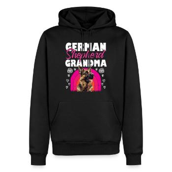 GERMAN SHEPHERD GRANDMA Deutscher Schäferhund - Männer Premium Bio Hoodie - Schwarz - Vorne - Nico (187cm)