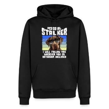 Chien Labrador PERSONAL STALKER JE TE SUIVRAI - Sweat à capuche Premium bio Homme - noir - Devant - Nico (187cm)