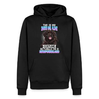 Neufundländer DAS IST MEIN MENSCHEN KOSTÜM Lustig - Männer Premium Bio Hoodie - Schwarz - Vorne - Nico (187cm)