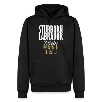 Labrador STUBBORN LABRADOR Retriever Hunde - Männer Premium Bio Hoodie - Schwarz - Vorne - Nico (187cm)