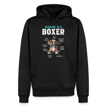 Boxer allemand PLAN D’UN BOXER Drôle - Sweat à capuche Premium bio Homme - noir - Devant - Nico (187cm)