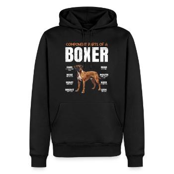 German Boxer COMPONENTS OF A BOXER Funny - Men’s Premium Organic Hoodie - black - Front - Nico (187cm)