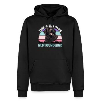 Newfie DIESE FRAU LIEBT NEUFUNDLÄNDER Besitzerin - Männer Premium Bio Hoodie - Schwarz - Vorne - Nico (187cm)