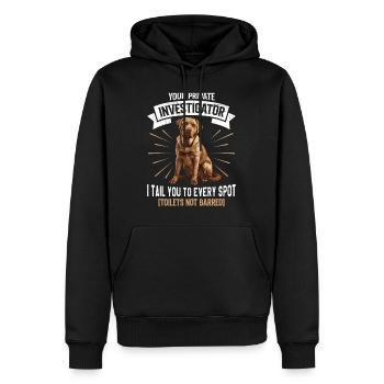 Labrador Liebhaber INVESTIGATOR Lustiges - Männer Premium Bio Hoodie - Schwarz - Vorne - Nico (187cm)