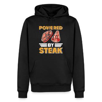 AMATEUR DE VIANDE PROPULSÉ PAR LE STEAK Drôle - Sweat à capuche Premium bio Homme - noir - Devant - Nico (187cm)
