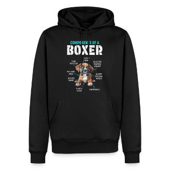 German Boxer COMPONENTS OF A BOXER Funny - Men’s Premium Organic Hoodie - black - Front - Nico (187cm)