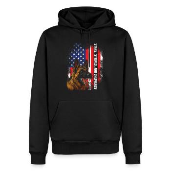 USA Stars Stripes and Shepherds Schäferhund - Männer Premium Bio Hoodie - Schwarz - Vorne - Nico (187cm)