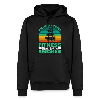 Grilling I'M INTO FITNESS MEAT IN MY SMOKER Funny - Men’s Premium Organic Hoodie - black - Front - Nico (187cm)