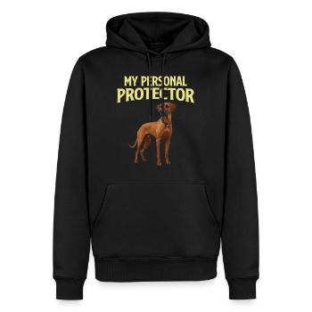 Chien Ridgeback MON PROTECTEUR PERSONNEL Drôle - Sweat à capuche Premium bio Homme - noir - Devant - Nico (187cm)