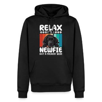 Newfoundland RELAX IT'S A NEWFIE NOT A BEAR - Men’s Premium Organic Hoodie - black - Front - Nico (187cm)