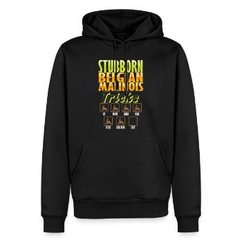 Berger Belge TÊTU BELGE MALINOIS - Sweat à capuche Premium bio Homme - noir - Devant - Nico (187cm)