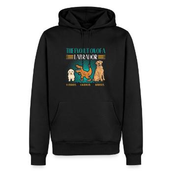 EVOLUTION OF A LABRADOR RETRIEVER Besitzer - Männer Premium Bio Hoodie - Schwarz - Vorne - Nico (187cm)
