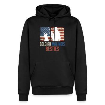 Chien de berger belge BESTIES MALINOIS BELGES - Sweat à capuche Premium bio Homme - noir - Devant - Nico (187cm)