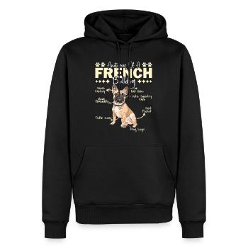 Frenchie ANATOMY OF A FRENCH BULLDOG Lustiges - Männer Premium Bio Hoodie - Schwarz - Vorne - Nico (187cm)