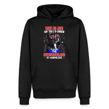 Newfie MÉFIEZ-VOUS DE LA MAÎTRESSE Terre-Neuve - Sweat à capuche Premium bio Homme - noir - Devant - Nico (187cm)