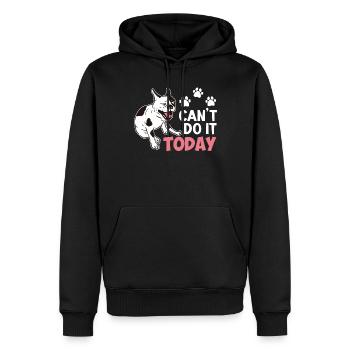 Bouledogue français PAS AUJOURD'HUI Frenchie têtu - Sweat à capuche Premium bio Homme - noir - Devant - Nico (187cm)