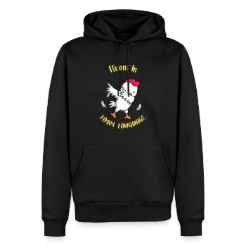 Amateur de poulet Éleveur de volaille Drôle de dicton - Sweat à capuche Premium bio Homme - noir - Devant - Nico (187cm)