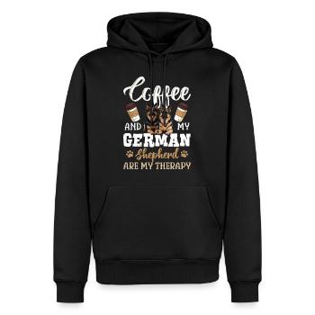 Kaffeetrinker Coffee and my German Shepherd my - Men’s Premium Organic Hoodie - black - Front - Nico (187cm)