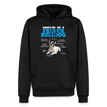 Anatomy of a FRENCH BULLDOG Lustiges Frenchie - Männer Premium Bio Hoodie - Schwarz - Vorne - Nico (187cm)