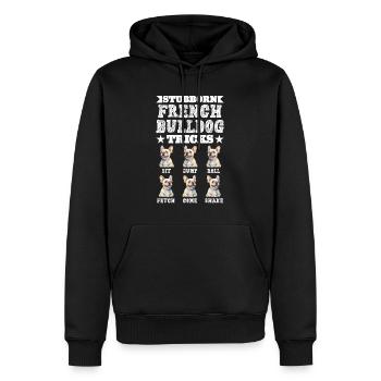 Trucs drôles de Frenchie têtu avec le bouledogue français - Sweat à capuche Premium bio Homme - noir - Devant - Nico (187cm)