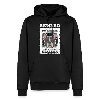 Französische Bulldogge Reward for Catching Lustig - Männer Premium Bio Hoodie - Schwarz - Vorne - Nico (187cm)