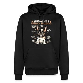 Anatomie Bouledogue Français Propriétaire Drôle - Sweat à capuche Premium bio Homme - noir - Devant - Nico (187cm)