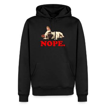 Bouledogue français têtu NOPE Frenchie - Sweat à capuche Premium bio Homme - noir - Devant - Nico (187cm)