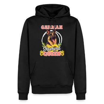 GERMAN SHEPHERD QUEEN Deutscher Schäferhund - Männer Premium Bio Hoodie - Schwarz - Vorne - Nico (187cm)