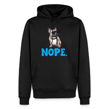 Bouledogue français Stur NOPE Frenchie - Sweat à capuche Premium bio Homme - noir - Devant - Nico (187cm)