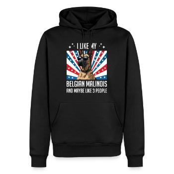 Malinois J’AIME MON MALINOIS BELGE Drôle - Sweat à capuche Premium bio Homme - noir - Devant - Nico (187cm)