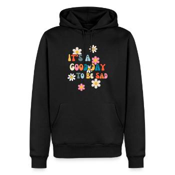 Ein Guter Tag Für Pessimismus Existenzangst - Männer Premium Bio Hoodie - Schwarz - Vorne - Nico (187cm)