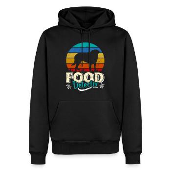 Labrador Vintage FOOD DETECTIVE Hundebesitzer - Männer Premium Bio Hoodie - Schwarz - Vorne - Nico (187cm)