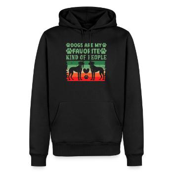 Rhodesian Ridgeback DOGS ARE MY FAVORITE PEOPLE - Men’s Premium Organic Hoodie - black - Front - Nico (187cm)